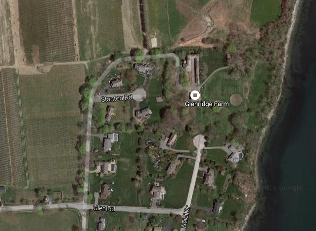 Google Map image shows Heidi Drive, Glen Ridge Farm property and Rhode Island Nurseries land at top.
