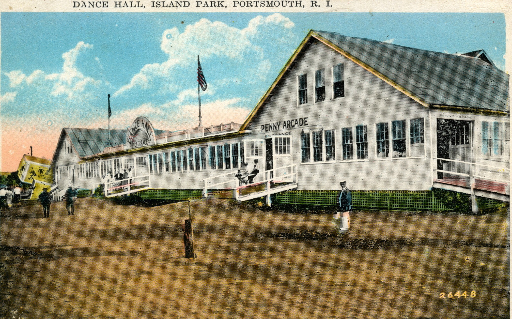 This colorized postcard of the Island Park amusement park’s dance hall is from Jim Garman’s collection.