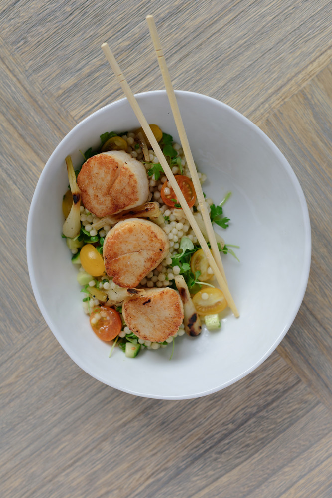 Seared Sea Scallops with couscous