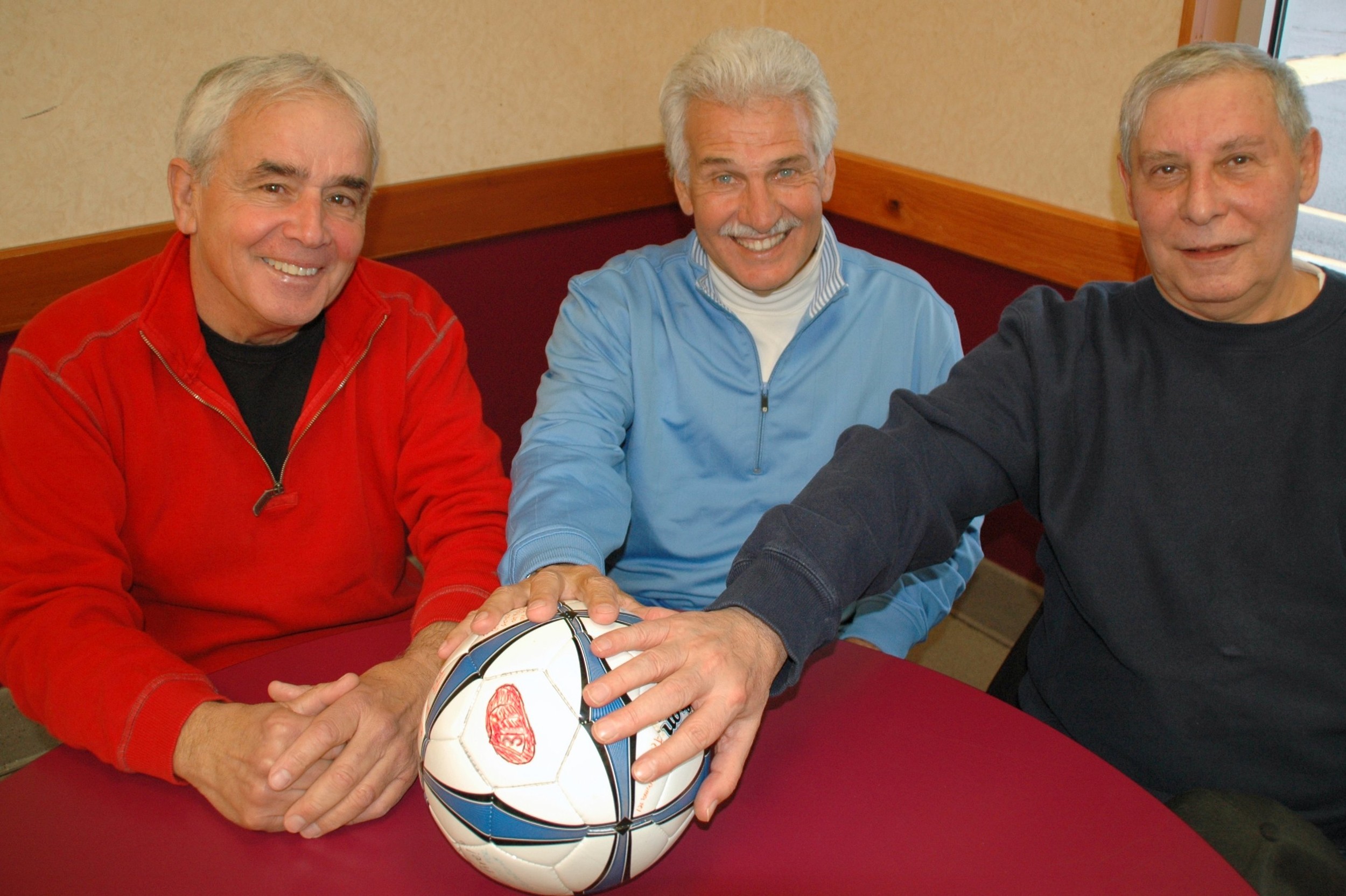 Three of the mainstays during Bristol High School soccer's early years included left-right John Peter Cabral, Mario Silva and Lou Pimental.