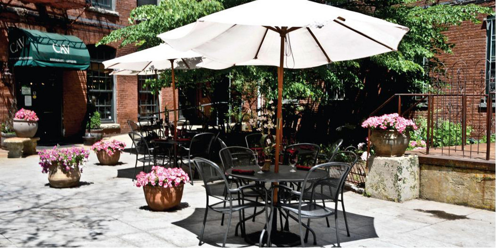 CAVCAV  is a charming, award-winning restaurant with a large area for private al fresco dining. The New York Times rated it one of Providence’s five best restaurants. Come try their brunch, lunch or dinner on the romantic garden patio. 14 Imperial Place, Providence. 751-9164