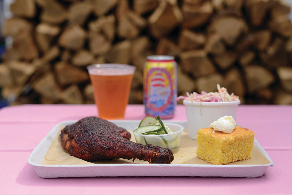 The Pink Pig perfects slow-cooked barbecue served with local beer and warm cornbread