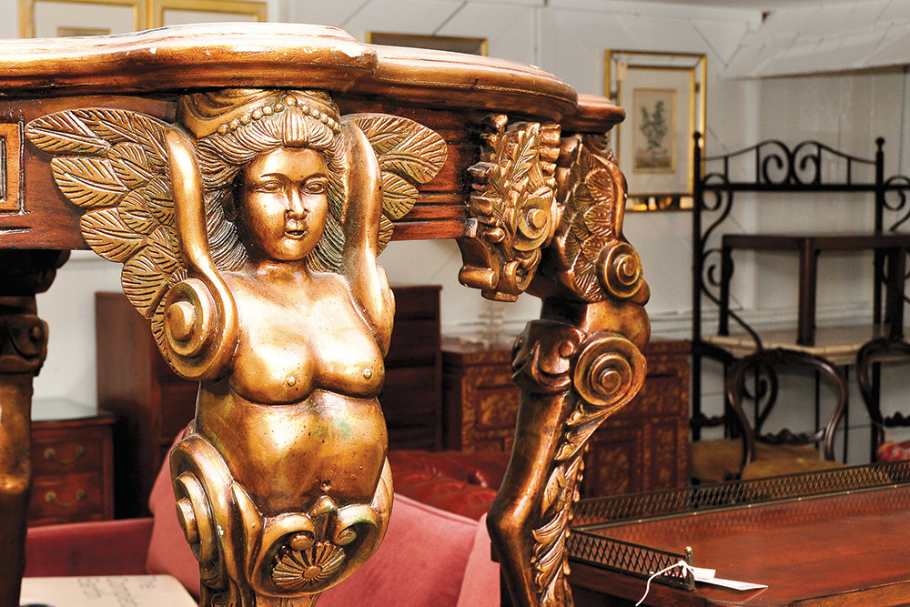 Pair of Renaissance carved tables, $899