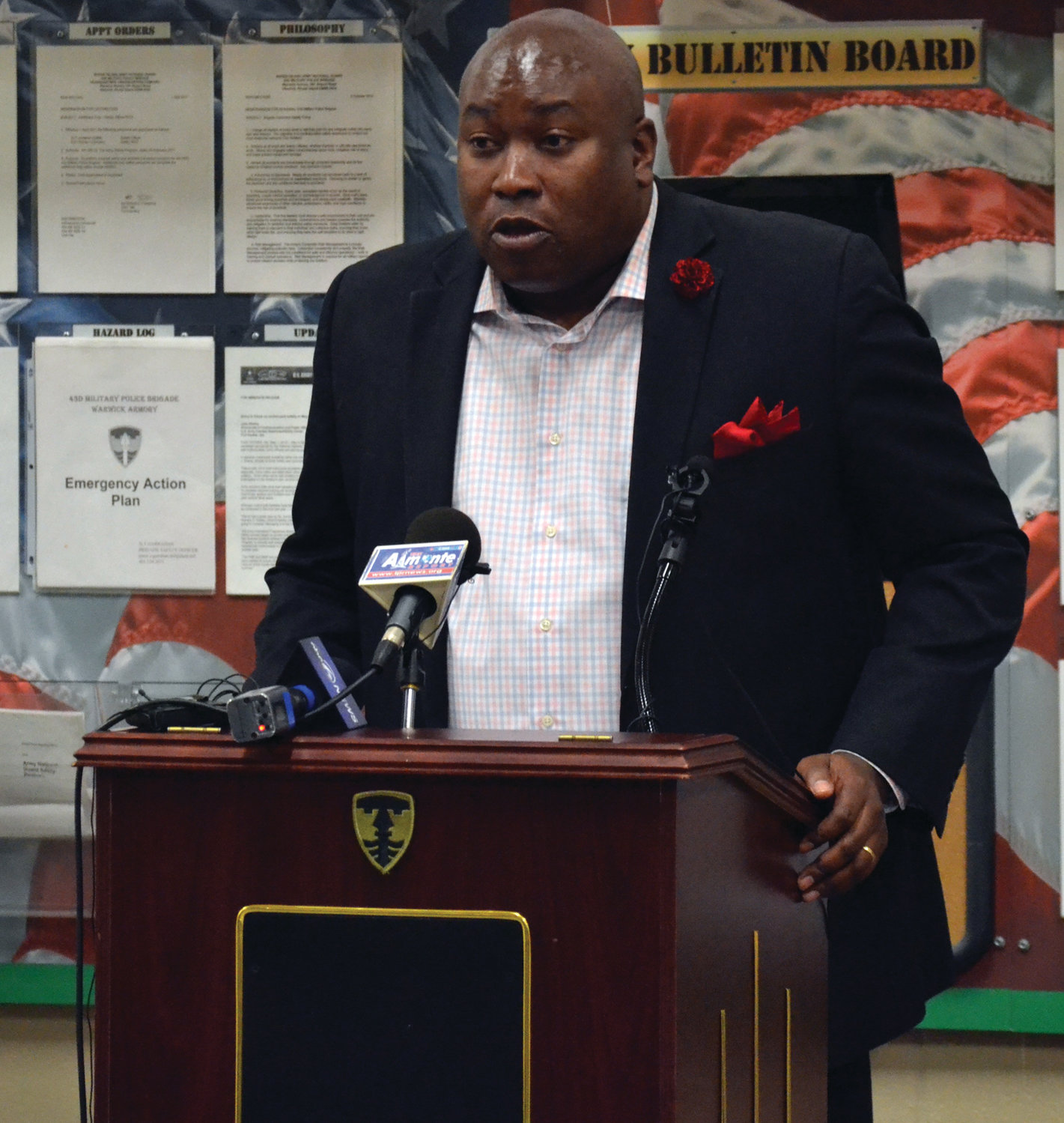 NOTHING BUT LOVE: State Veterans Affairs Director Kasim Yarn offered his support and thanks to those serving the country, noting their “willingness to give all.”