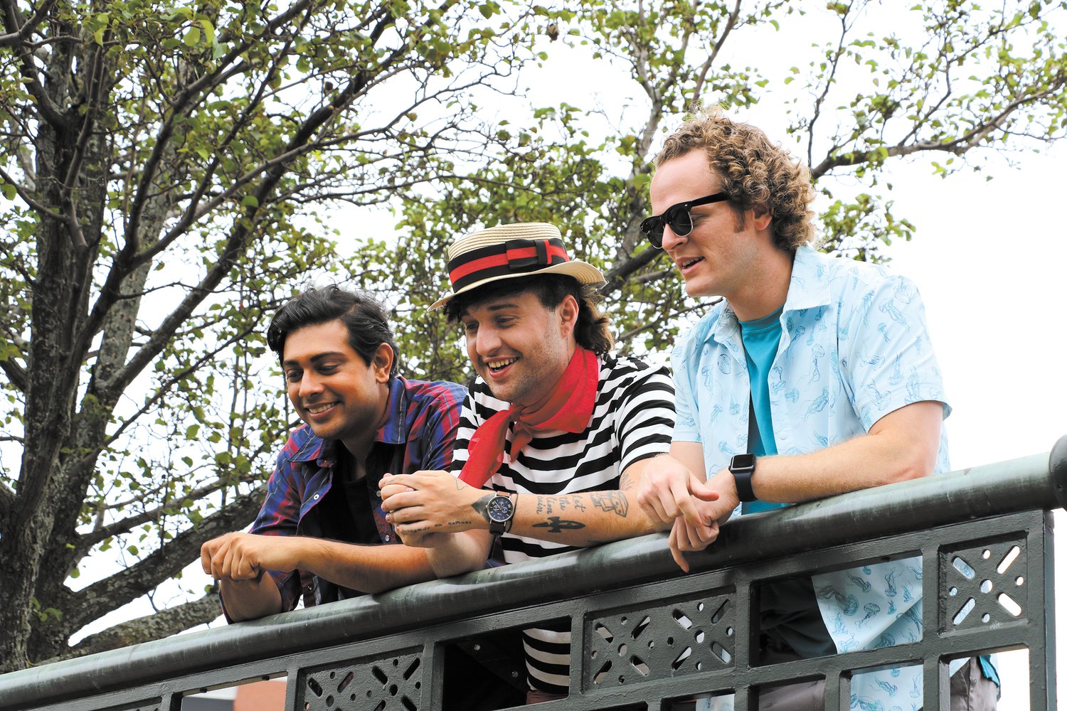 ADVENTURES IN ITALY: Paul and friends (Jason and Clyde) enjoy the view of Italy on their vacation around the world. This is the calm before the storm. From left: Abhi Sinha, Adam Carbone and Nick Pasqual.
